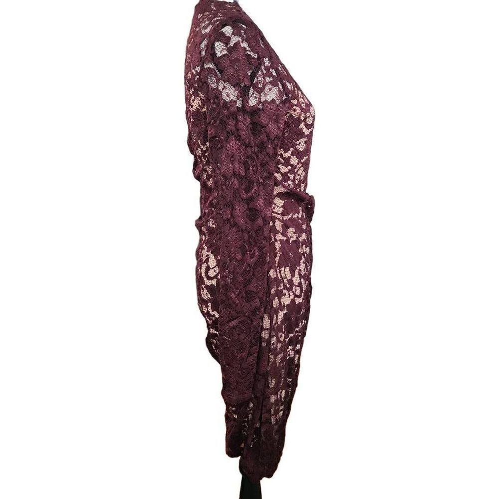 Bailey 44 Women's Size Large Port Bodycon Disinformation Lace Long Sleeve Dress - Picture 2 of 9